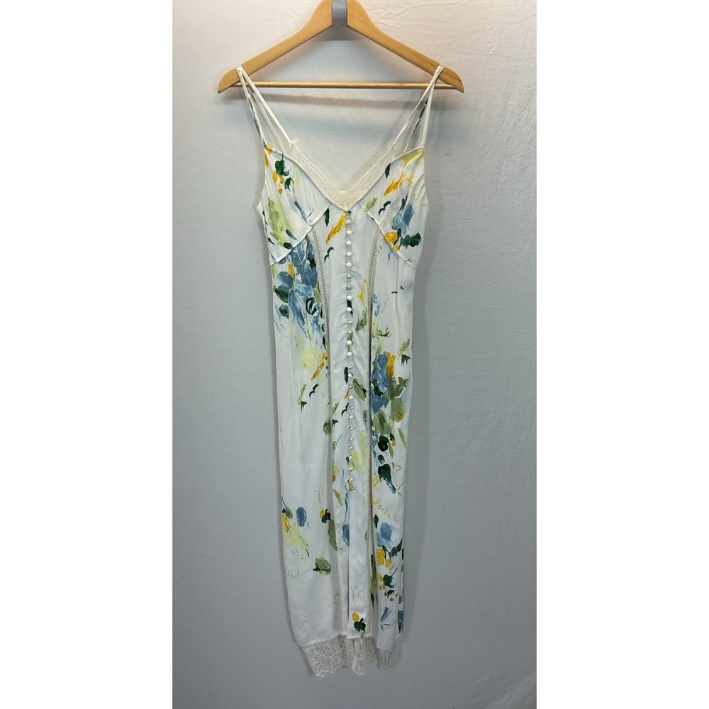 Anthropologie Lace Button-Front Slip‎ Dress Sz 2 Beach Spring Boho - Picture 4 of 12